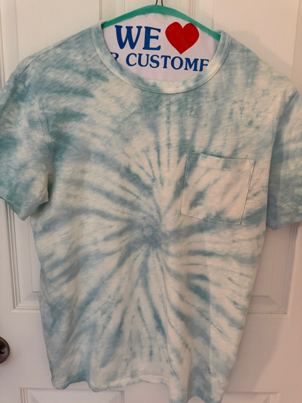 J. Crew Light Teal Crewneck Pocket Tee